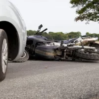 Motorbike Accident on the Road with a Car