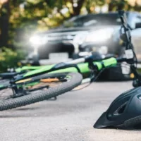 Accident between car and bicycle