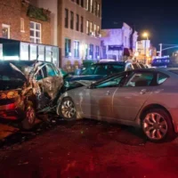 Car Accident Involving Two Cars on a Busy Street